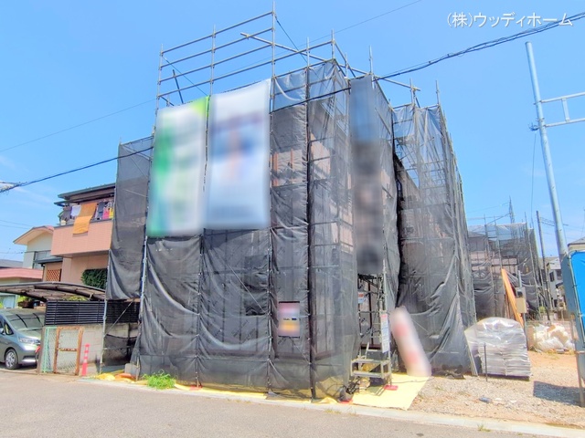 埼玉県越谷市弥栄町２丁目の新築戸建てシート写真 2025年8月4日撮影