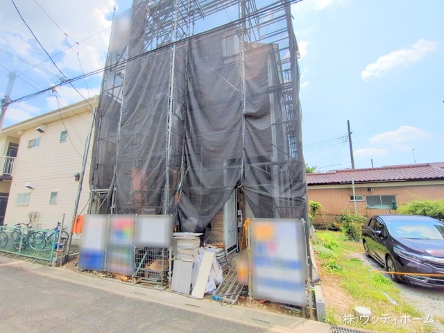 埼玉県越谷市大字恩間の新築戸建てシート写真 2025年8月3日撮影