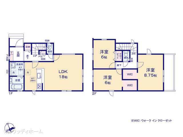 埼玉県越谷市宮本町4丁目の新築戸建て 3LDK間取図 ※図面と異なる場合は現況を優先