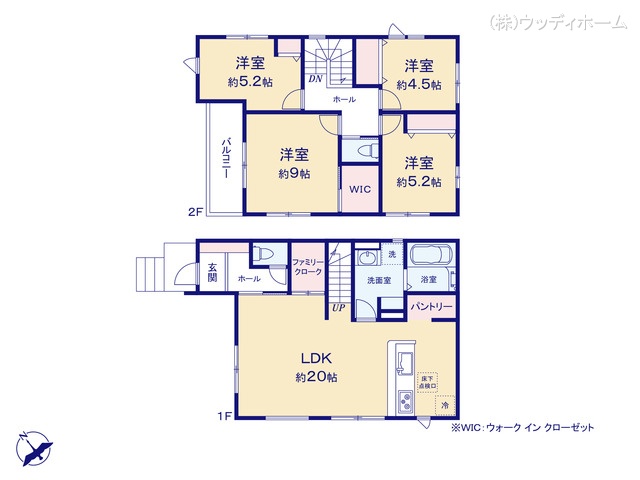 埼玉県越谷市平方南町の新築戸建て 4LDK間取図 ※図面と異なる場合は現況を優先