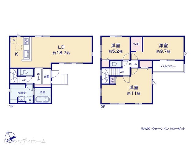 埼玉県越谷市赤山町2丁目の新築戸建て 3LDK間取図 ※図面と異なる場合は現況を優先