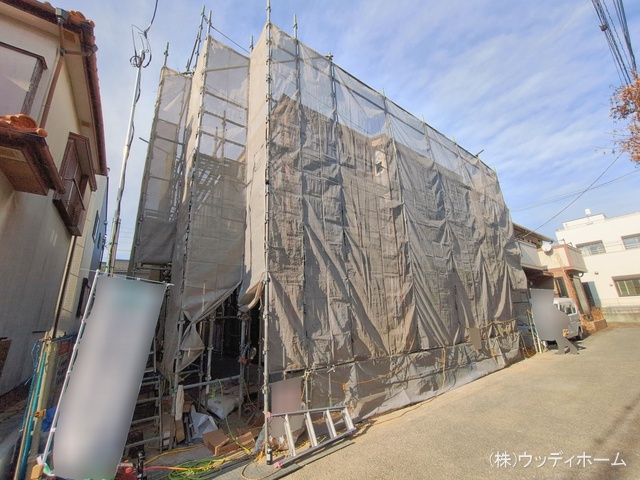 埼玉県越谷市大字大房の新築戸建てシート写真 2026年2月5日撮影