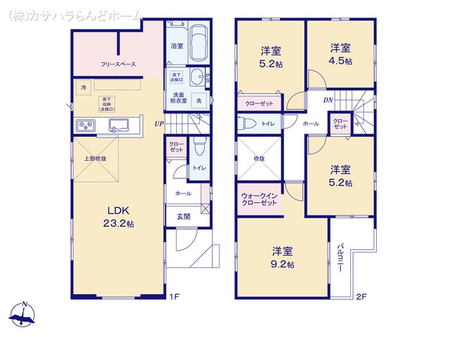 埼玉県川越市宮元町の新築戸建て 4LDK間取図 ※図面と異なる場合は現況を優先