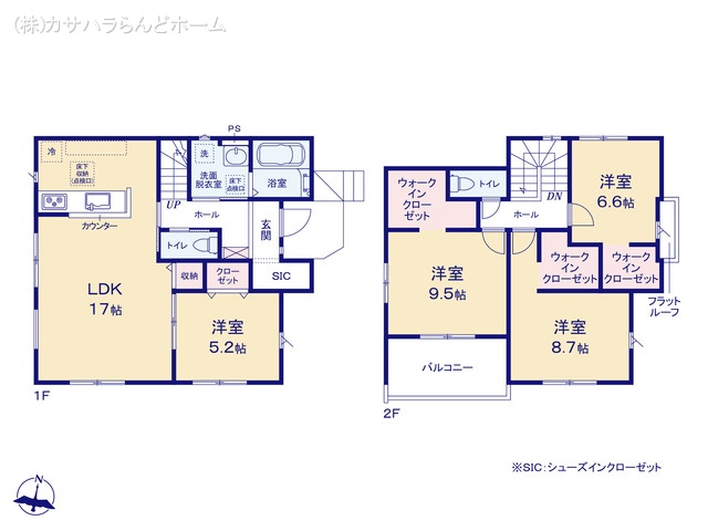 埼玉県川越市宮元町の新築戸建て 4LDK間取図 ※図面と異なる場合は現況を優先