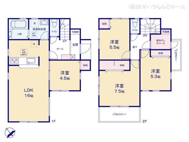 埼玉県川越市大字寺尾の新築戸建て 4LDK間取図 ※図面と異なる場合は現況を優先