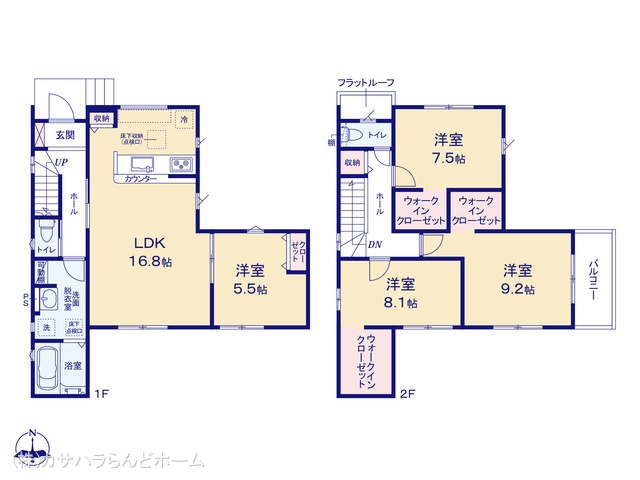 埼玉県川越市大字今福の新築戸建て 4LDK間取図 ※図面と異なる場合は現況を優先