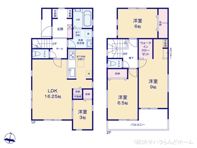 埼玉県川越市大字的場の新築戸建て 4LDK間取図 ※図面と異なる場合は現況を優先