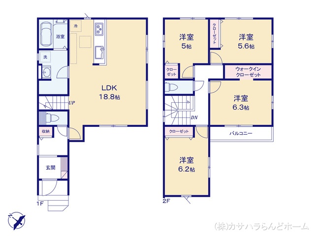 埼玉県川越市大字南田島の新築戸建て 4LDK間取図 ※図面と異なる場合は現況を優先