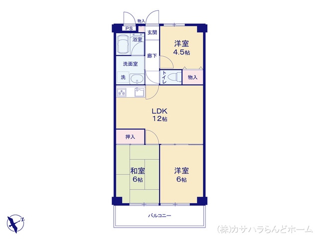 埼玉県坂戸市三光町のマンション『トキオコート坂戸』 3LDK間取図 ※図面と異なる場合は現況を優先