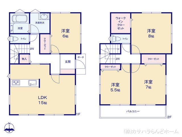 埼玉県坂戸市溝端町の新築戸建て 4LDK間取図 ※図面と異なる場合は現況を優先