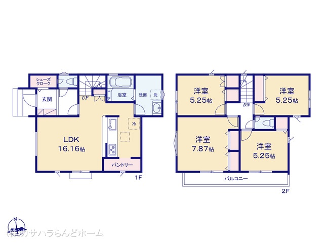 埼玉県川越市小仙波町2丁目の新築戸建て 4LDK間取図 ※図面と異なる場合は現況を優先