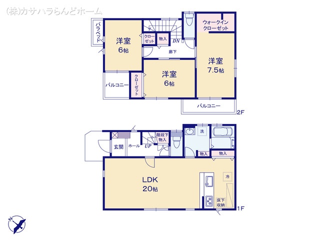 埼玉県川越市諏訪町の新築戸建て 3LDK間取図 ※図面と異なる場合は現況を優先