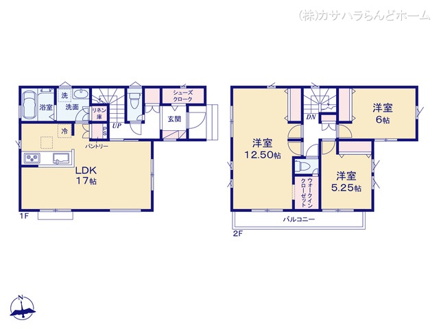 埼玉県川越市小仙波町2丁目の新築戸建て 3LDK間取図 ※図面と異なる場合は現況を優先