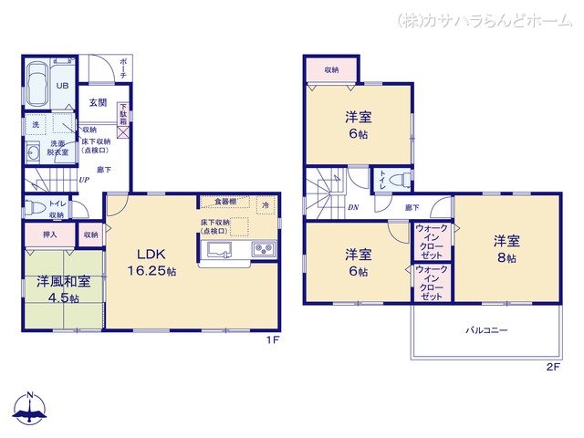 埼玉県比企郡川島町大字上伊草の新築戸建て 4LDK間取図 ※図面と異なる場合は現況を優先