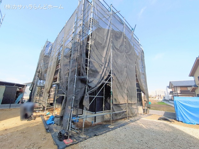 埼玉県川越市今成２丁目の新築戸建てシート写真 2026年2月17日撮影