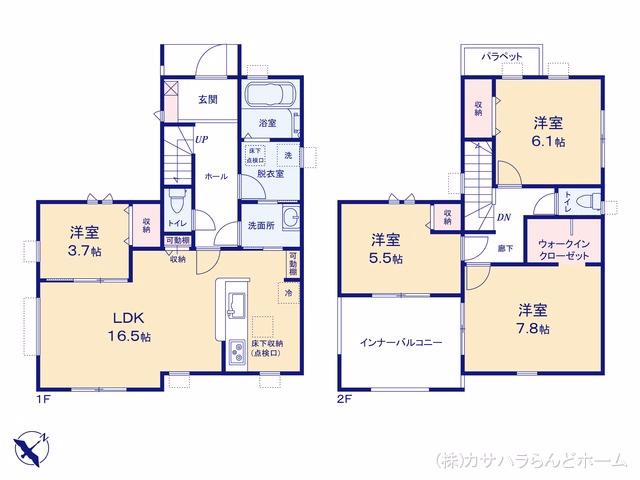 新築戸建て 鶴ヶ島市下新田第3 2号棟 間取図