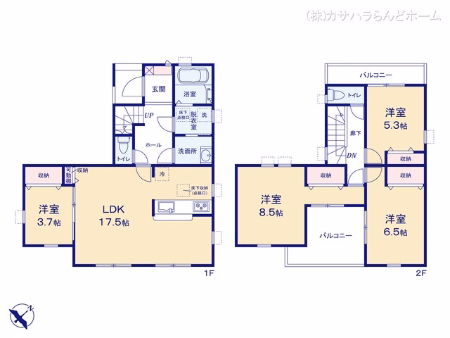 新築戸建て 鶴ヶ島市下新田第3 3号棟 間取図