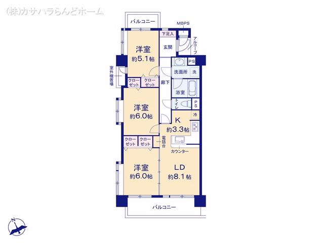 中古マンション ライオンズマンション川越仙波町 間取図