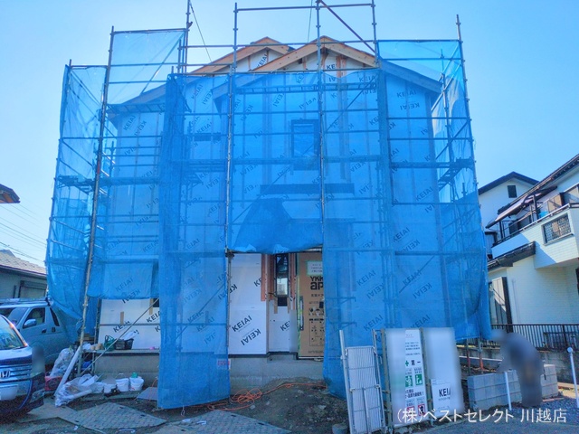 埼玉県川越市宮元町の新築戸建てシート写真 2025年3月16日撮影