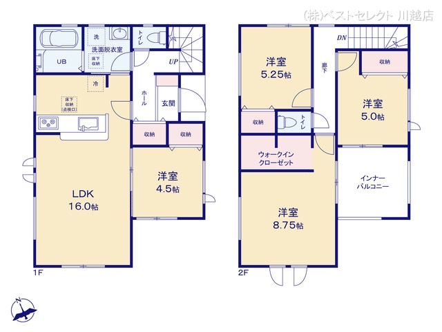 埼玉県川越市大字大仙波の新築戸建て 4LDK間取図 ※図面と異なる場合は現況を優先