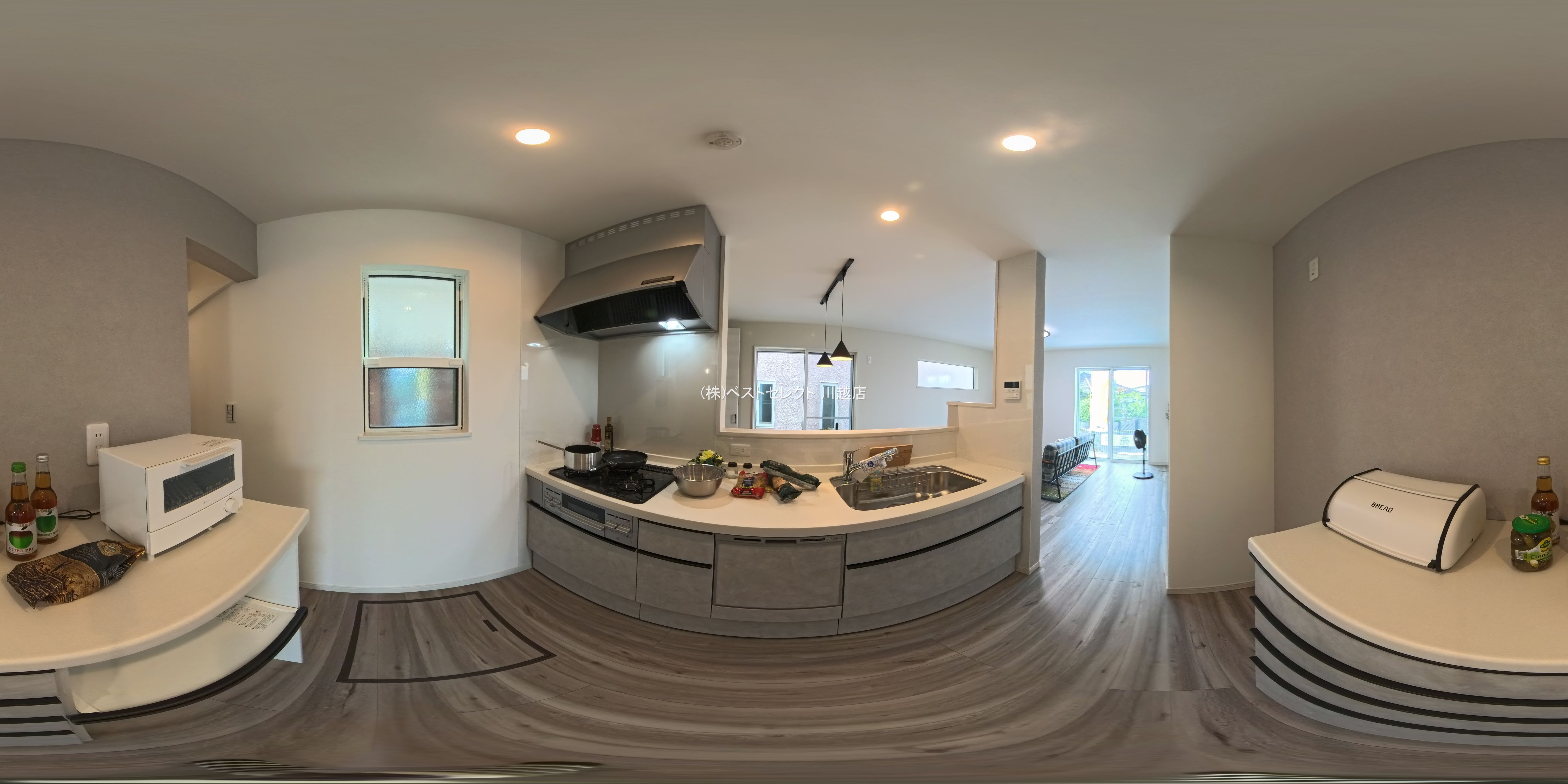 埼玉県川越市志多町の新築戸建てパノラマ（キッチン）写真 2025年8月21日撮影