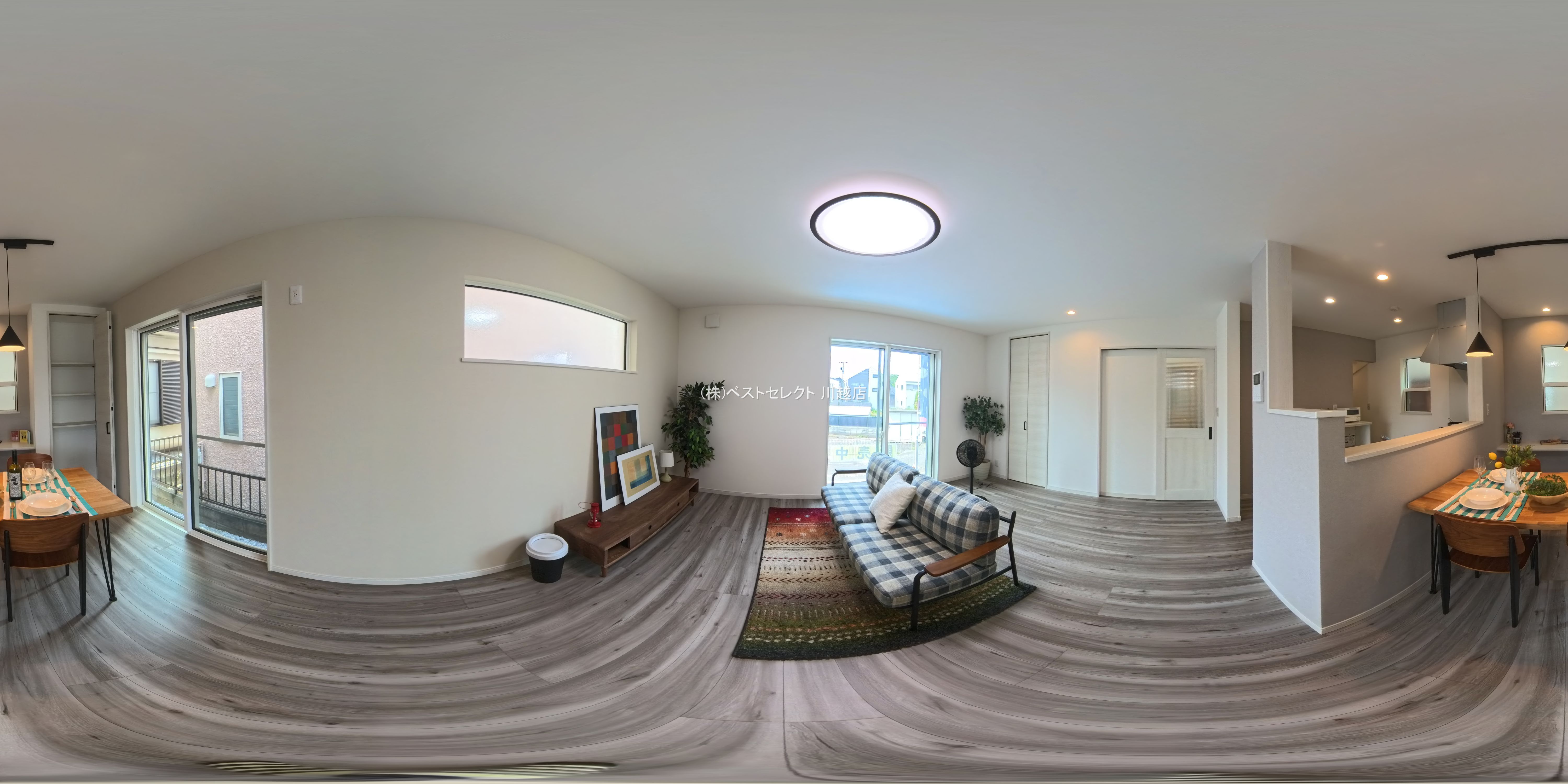 埼玉県川越市志多町の新築戸建てパノラマ（リビング）写真 2025年8月21日撮影