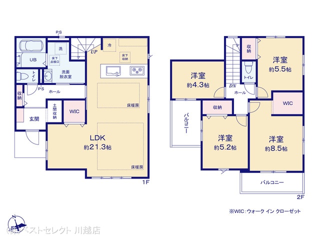 埼玉県川越市新宿町３丁目の新築戸建て 4LDK間取図 ※図面と異なる場合は現況を優先