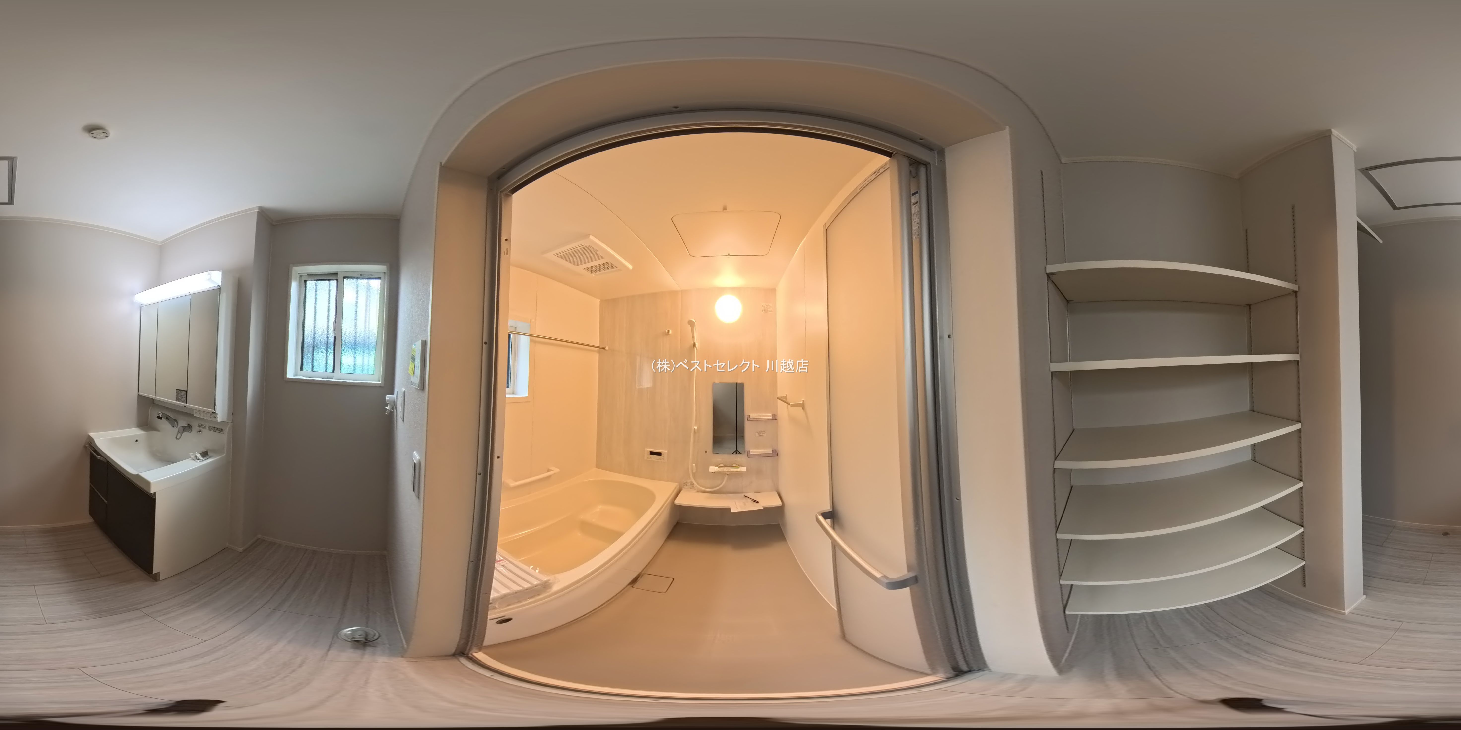 埼玉県川越市諏訪町の新築戸建てパノラマ（お風呂）写真 2025年10月8日撮影