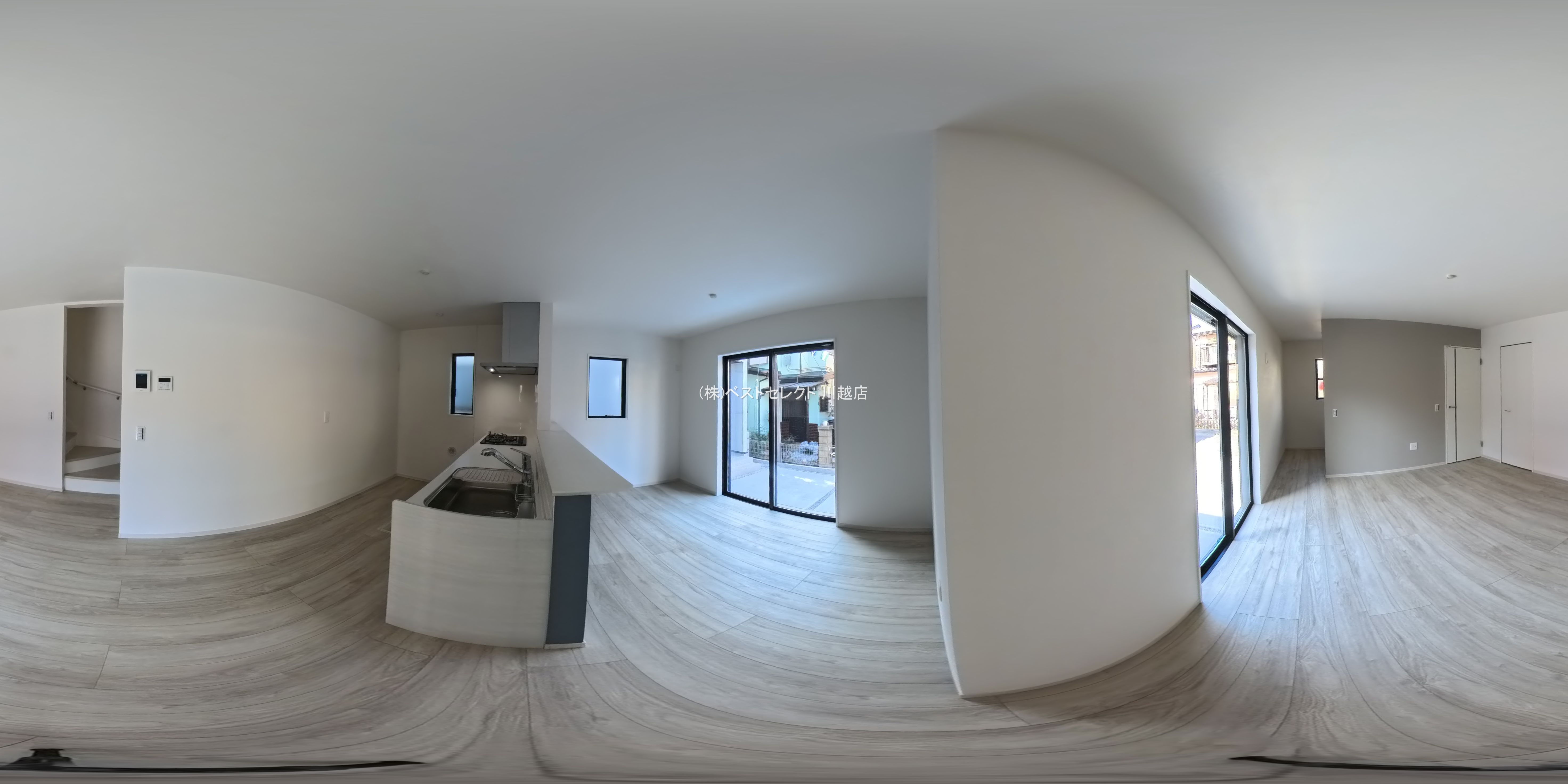 埼玉県川越市むさし野の新築戸建てパノラマ（リビング）写真 2026年1月14日撮影