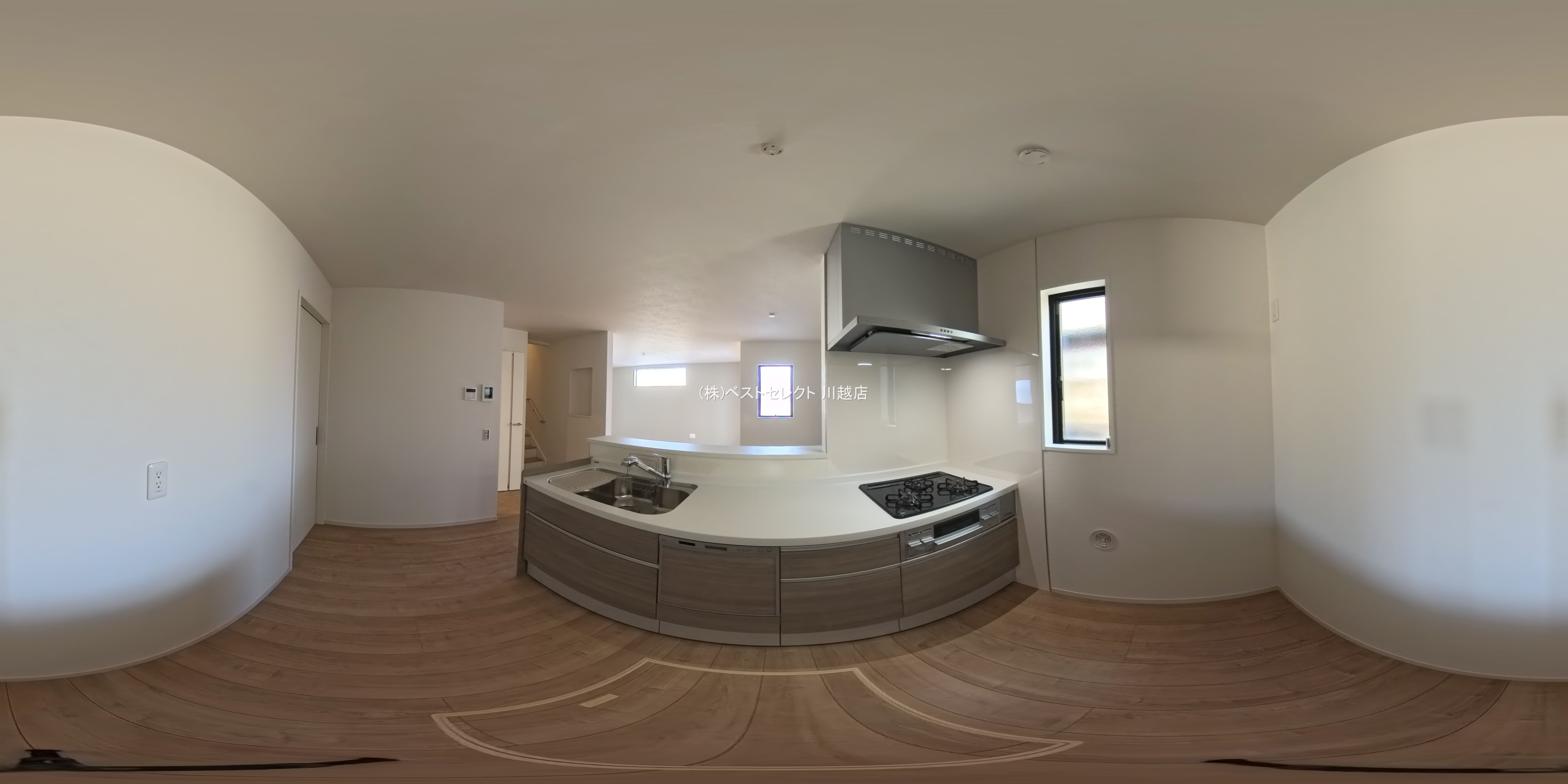 埼玉県川越市むさし野の新築戸建てパノラマ（キッチン）写真 2026年1月14日撮影