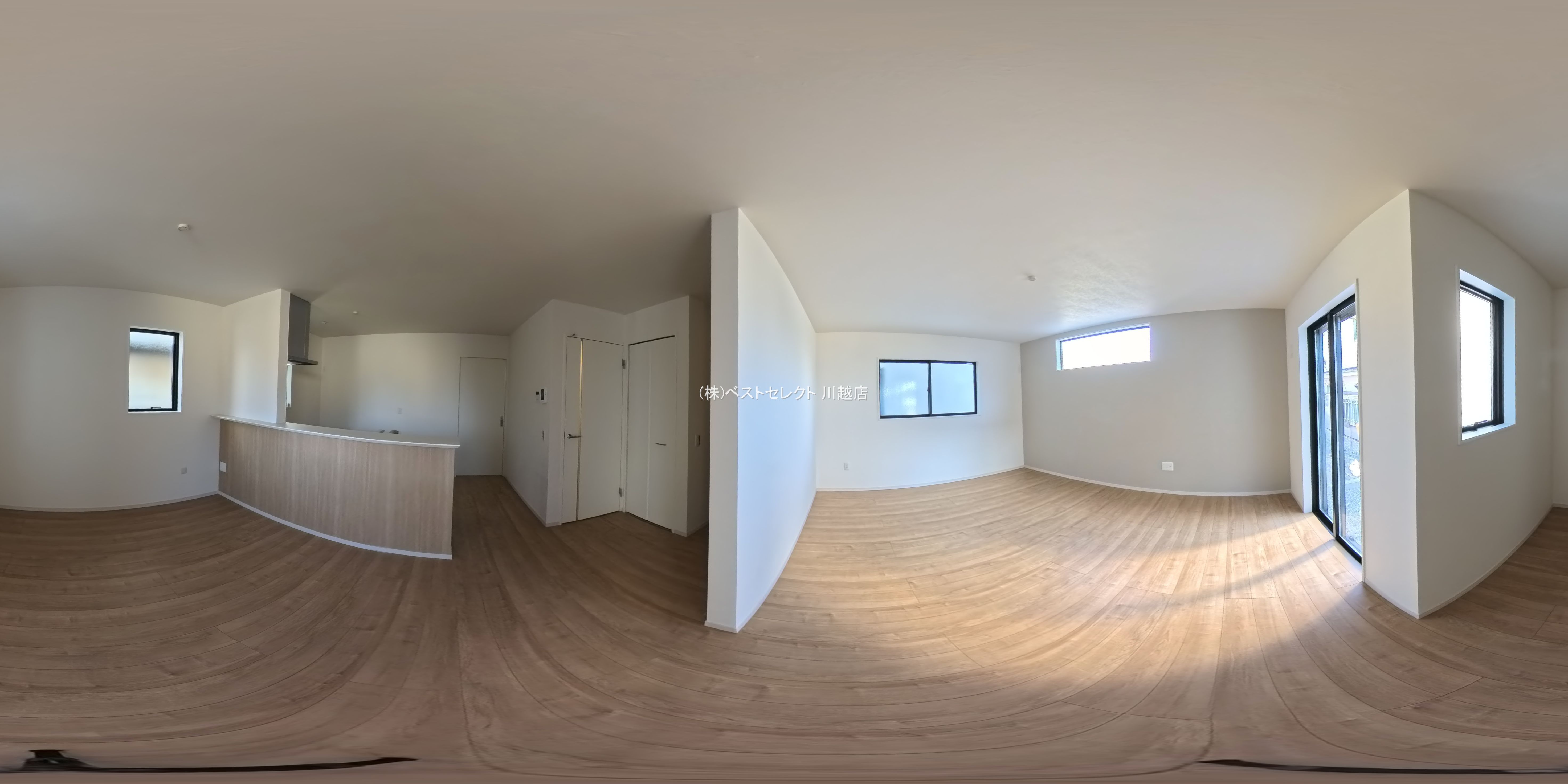 埼玉県川越市むさし野の新築戸建てパノラマ（リビング）写真 2026年1月14日撮影