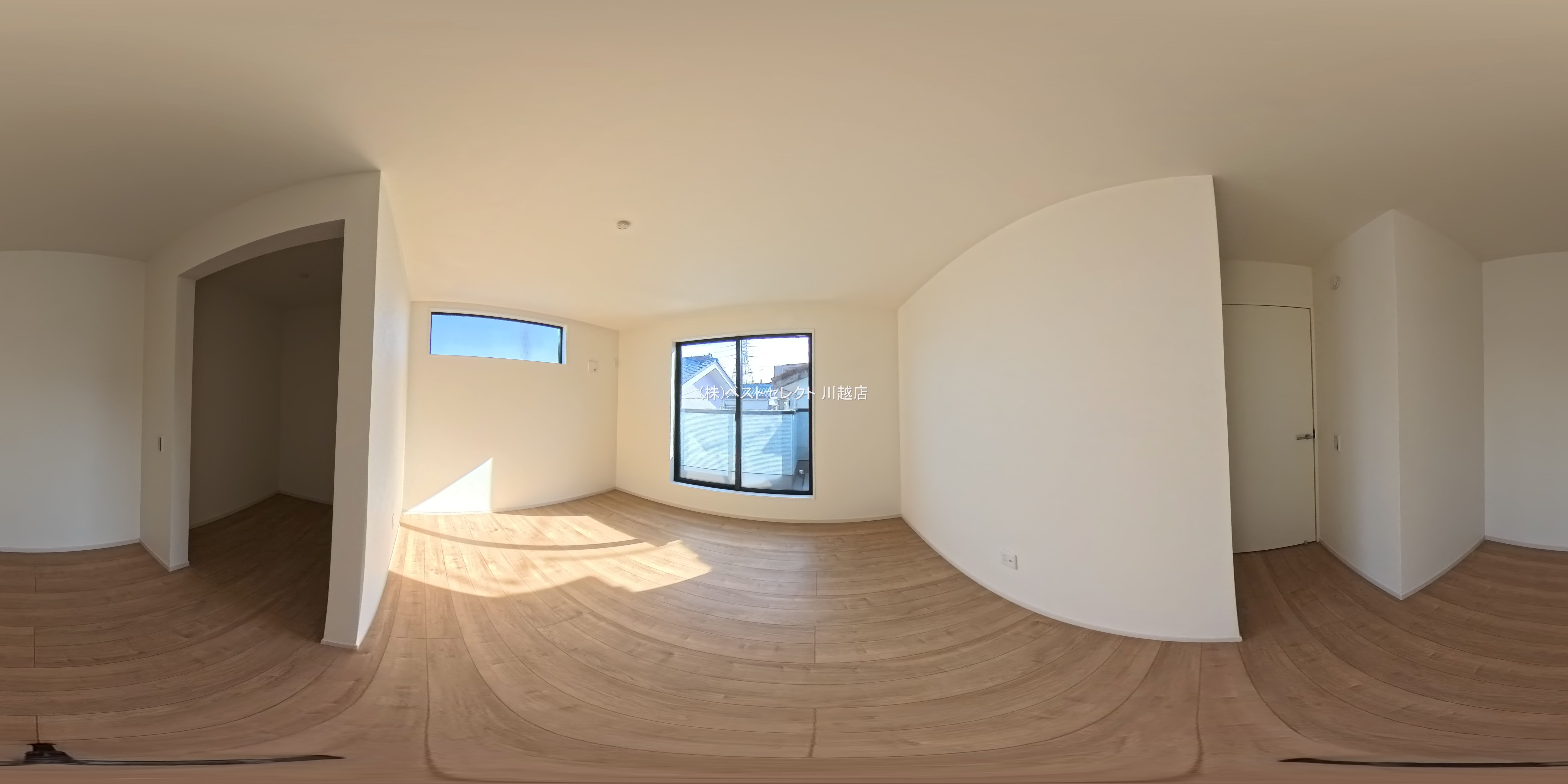 埼玉県川越市むさし野の新築戸建てパノラマ（居室メイン）写真 2026年1月14日撮影