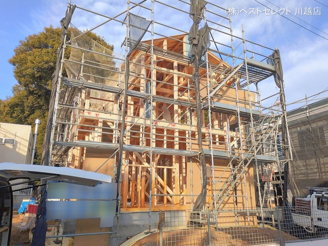 埼玉県川越市大字下小坂の新築戸建て上棟写真 2026年2月5日撮影