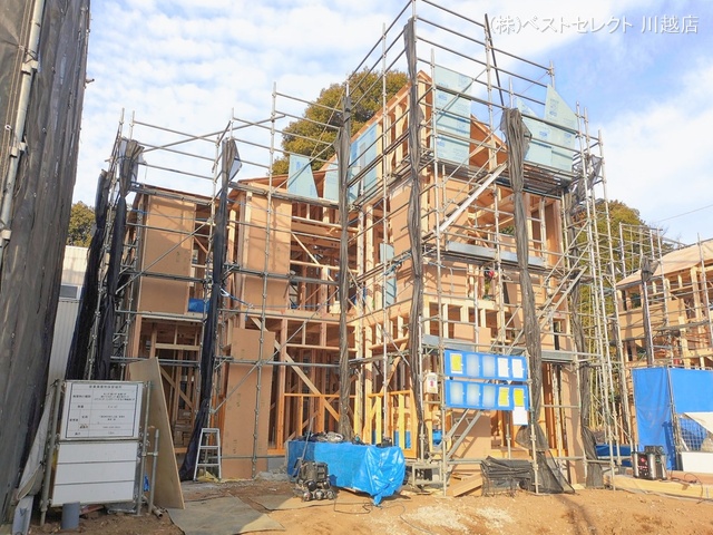 埼玉県川越市大字下小坂の新築戸建て上棟写真 2026年2月5日撮影