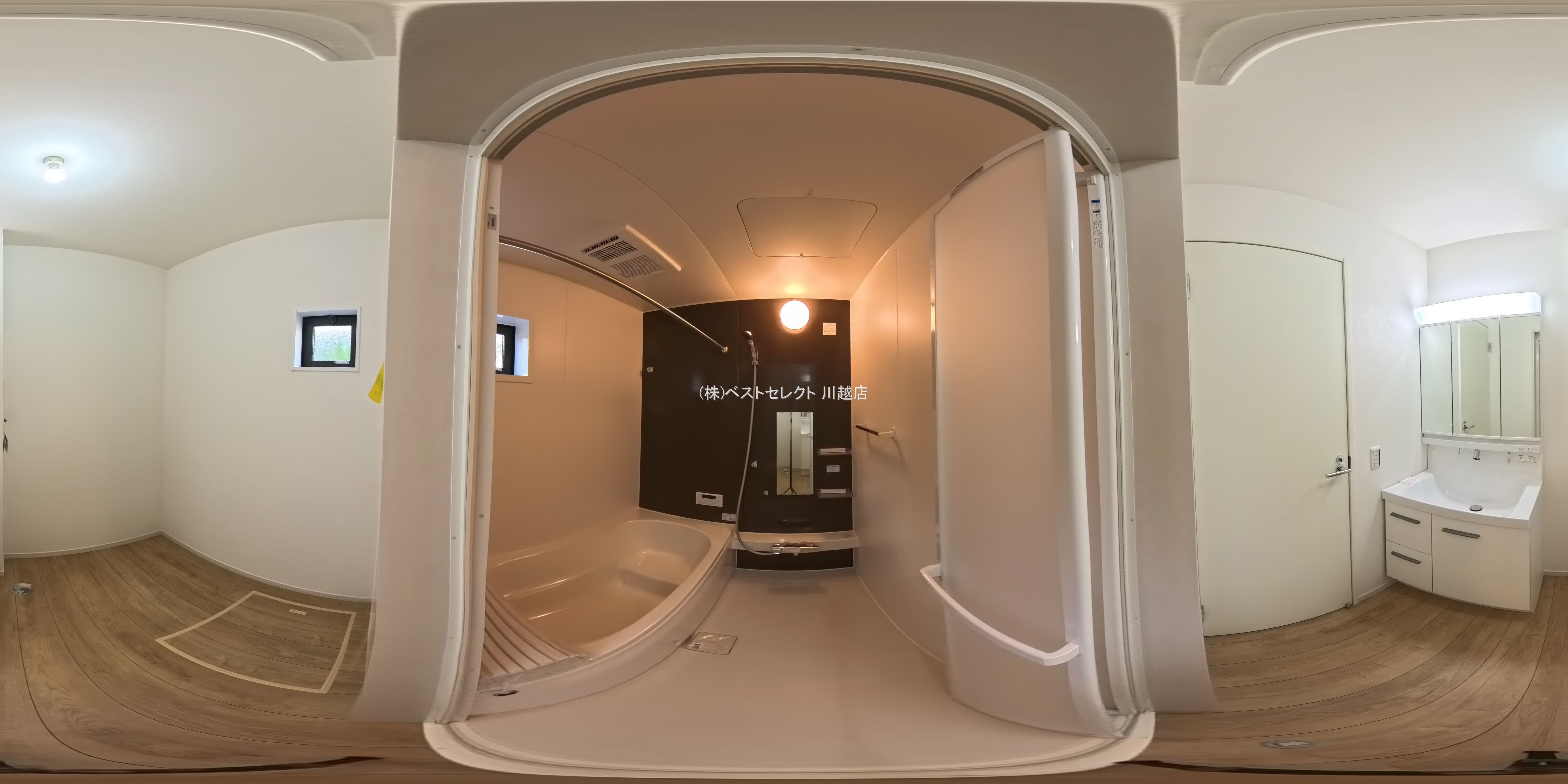 埼玉県川越市霞ケ関北６丁目の新築戸建てパノラマ（お風呂）写真 2026年3月4日撮影