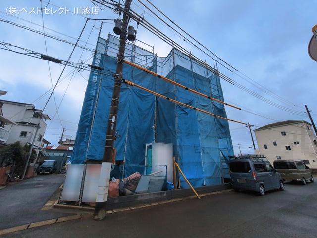 埼玉県川越市熊野町の新築戸建てシート写真 2026年3月9日撮影