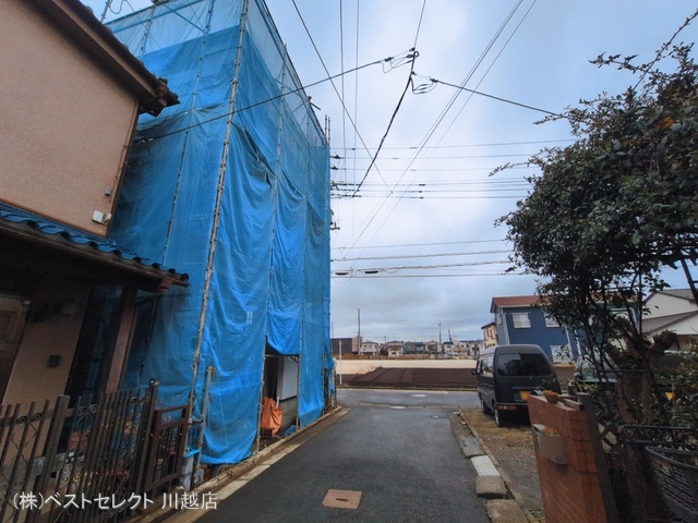 埼玉県川越市熊野町の新築戸建てシート写真 2026年3月9日撮影