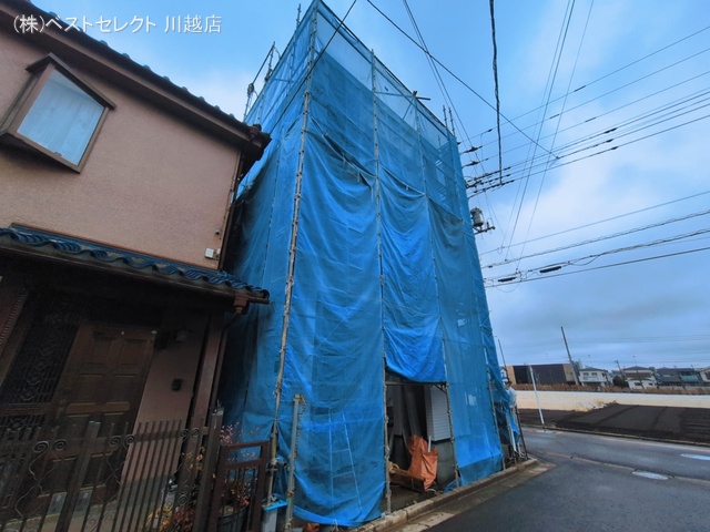 埼玉県川越市熊野町の新築戸建てシート写真 2026年3月9日撮影