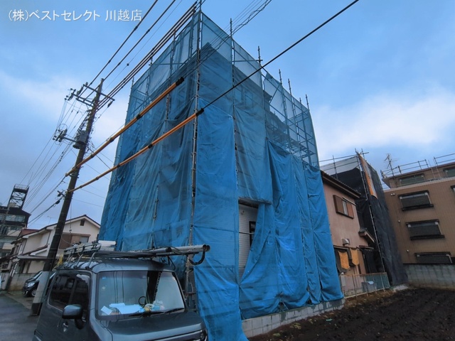 埼玉県川越市熊野町の新築戸建てシート写真 2026年3月9日撮影