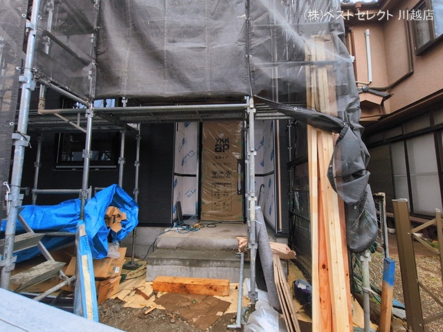 埼玉県川越市熊野町の新築戸建てシート写真 2026年3月9日撮影