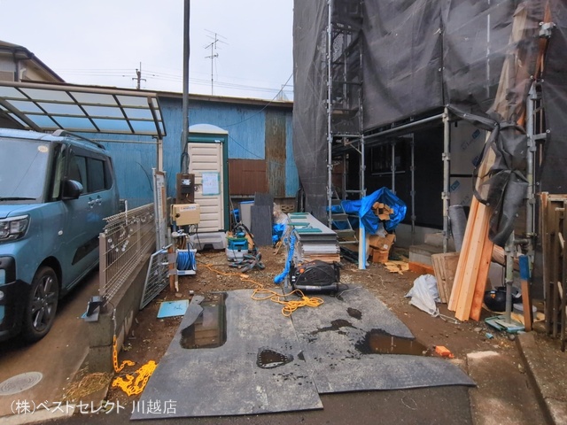 埼玉県川越市熊野町の新築戸建てシート写真 2026年3月9日撮影