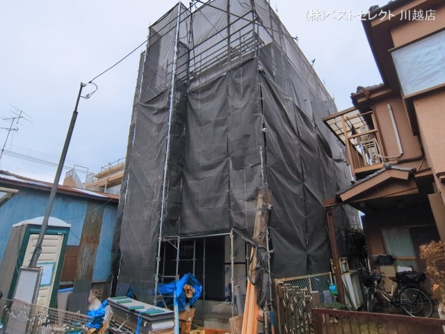 埼玉県川越市熊野町の新築戸建てシート写真 2026年3月9日撮影