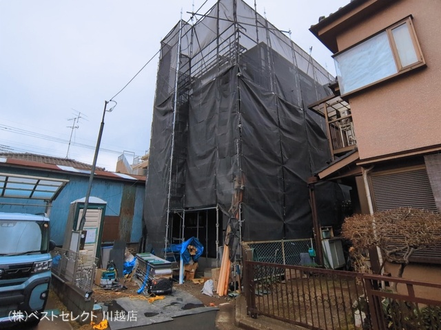 埼玉県川越市熊野町の新築戸建てシート写真 2026年3月9日撮影