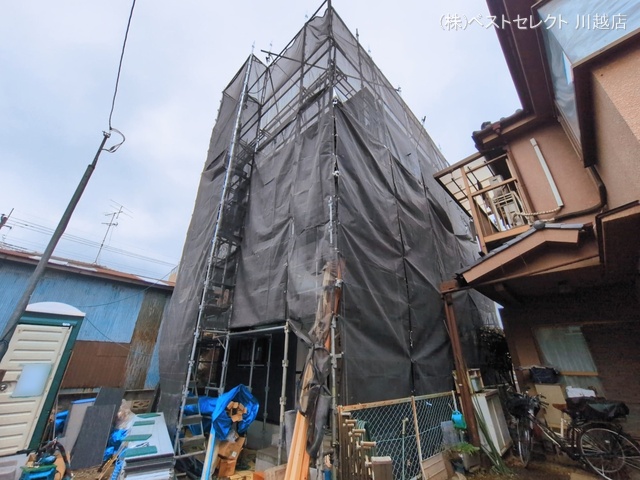 埼玉県川越市熊野町の新築戸建てシート写真 2026年3月9日撮影