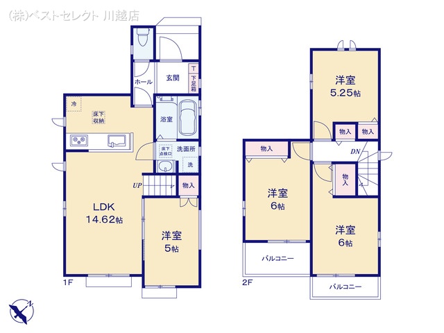 埼玉県川越市大字小ケ谷の新築戸建て 4LDK間取図 ※図面と異なる場合は現況を優先