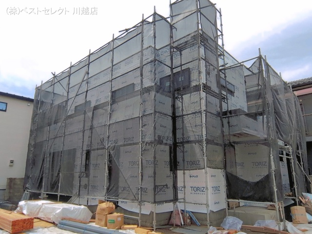埼玉県川越市岸町２丁目の新築戸建てシート写真 2026年4月21日撮影