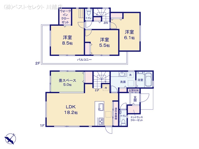 埼玉県川越市岸町２丁目の新築戸建て 4LDK間取図 ※図面と異なる場合は現況を優先