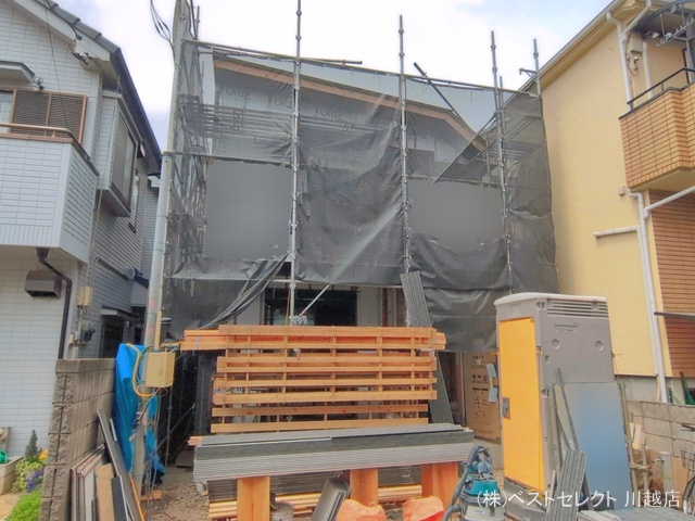 埼玉県川越市砂新田５丁目の新築戸建てシート写真 2026年4月21日撮影