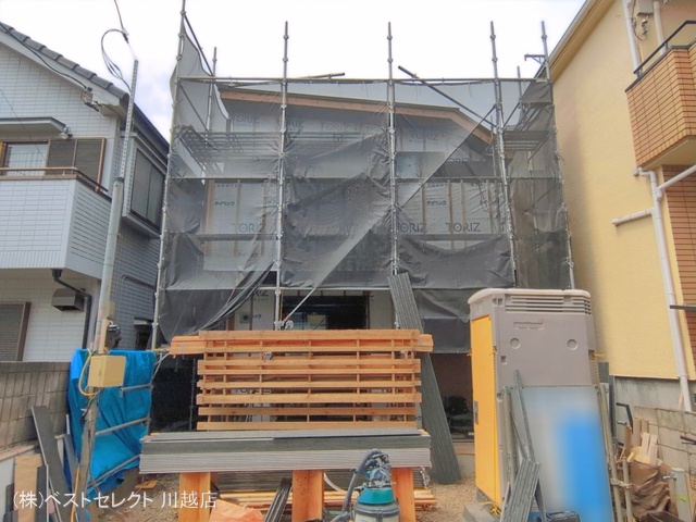 埼玉県川越市砂新田５丁目の新築戸建てシート写真 2026年4月21日撮影