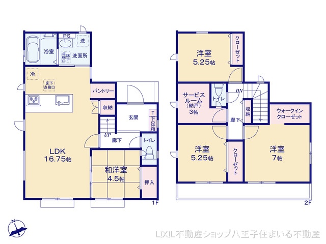 東京都日野市新町２丁目の新築戸建て 4LDK間取図 ※図面と異なる場合は現況を優先